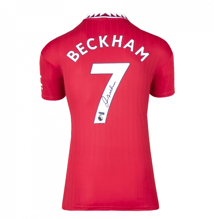 Icons David Beckham Back Signed Manchester United 2022-23 Home Shirt In Classic Frame