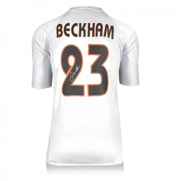 Icons David Beckham Back Signed Real Madrid 2004-05 Home Shirt With Fan Style Numbers In Classic Frame