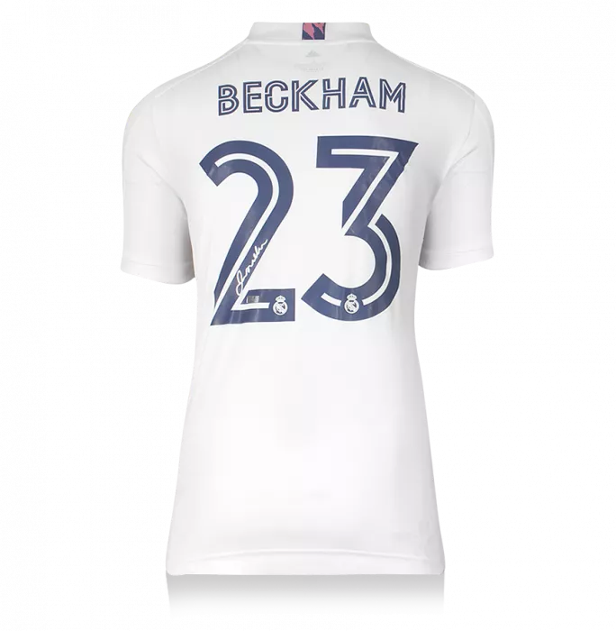 Icons David Beckham Back Signed Real Madrid 2020-21 Home Shirt In Classic Frame