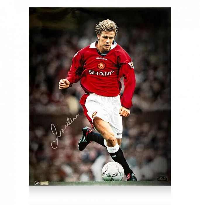 Icons David Beckham Signed Manchester United Photo: Old Trafford Legend
