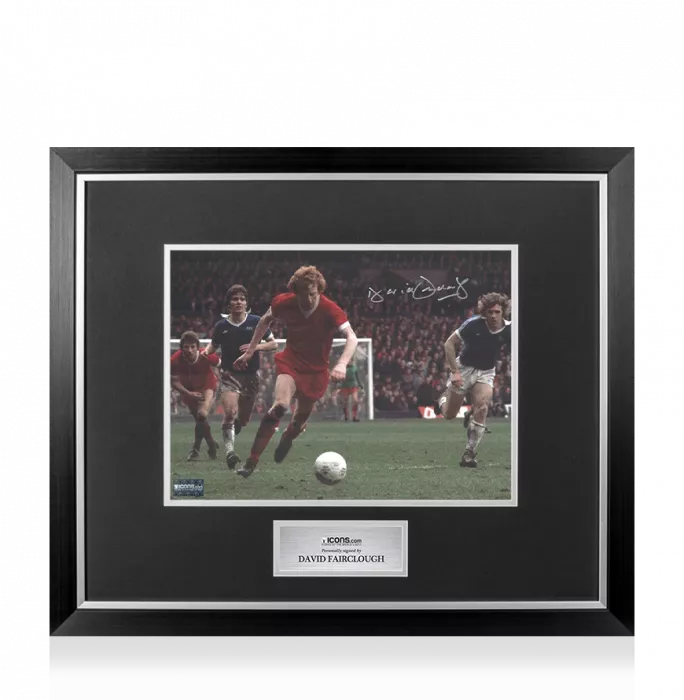 icons David Fairclough Signed Liverpool Photo In Premium Photo Frame
