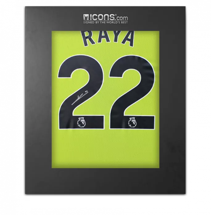 icons David Raya Back Signed Arsenal 2024-25 Home Goalkeeper Shirt In Deluxe Packaging