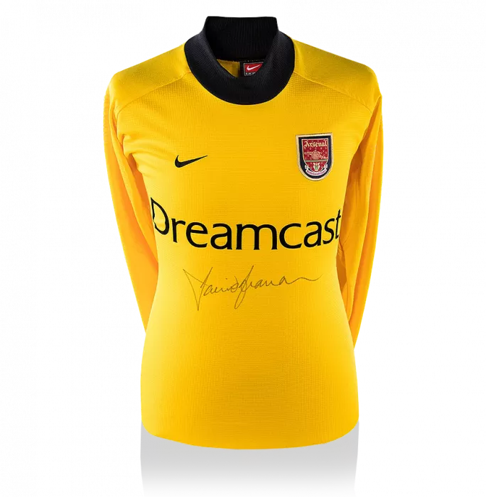 icons David Seaman Front Signed Arsenal 2001-02 Goalkeeper Shirt
