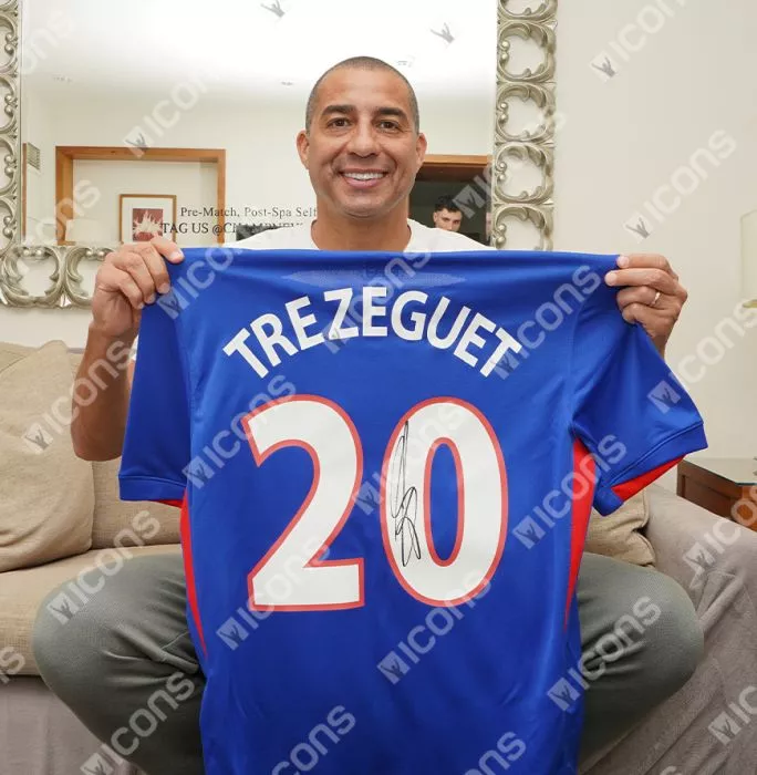 Icons David Trezeguet Back Signed France 2024 Home Shirt In Classic Frame