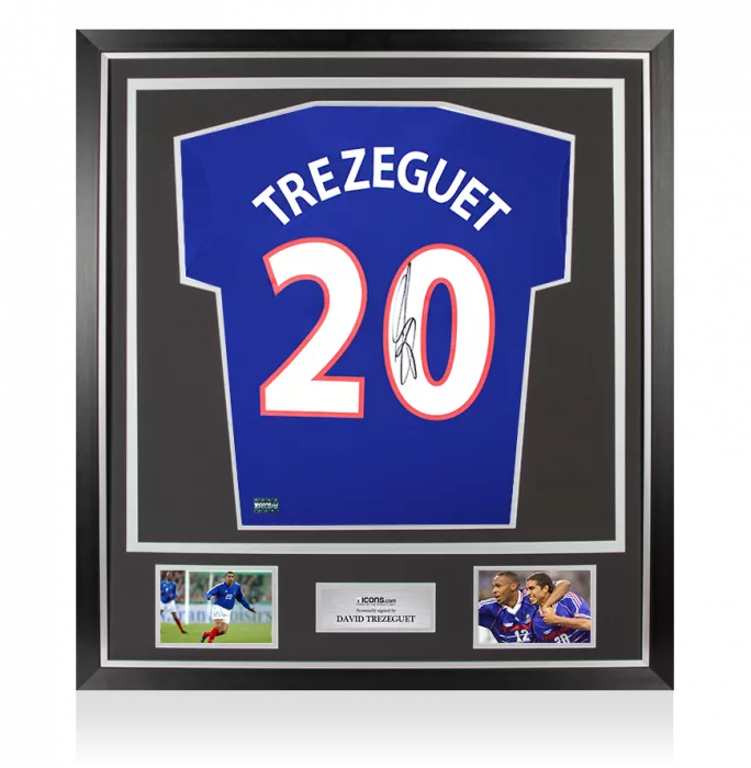 icons David Trezeguet Back Signed France 2024 Home Shirt In Classic Frame