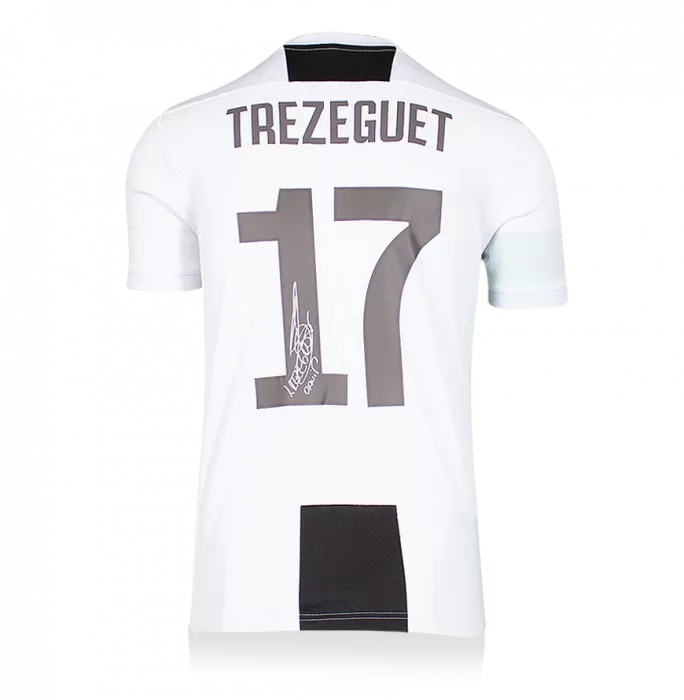 Icons David Trezeguet Back Signed Juventus 2018-19 Home Shirt With Fan Style Numbers In Hero Frame: Option 1