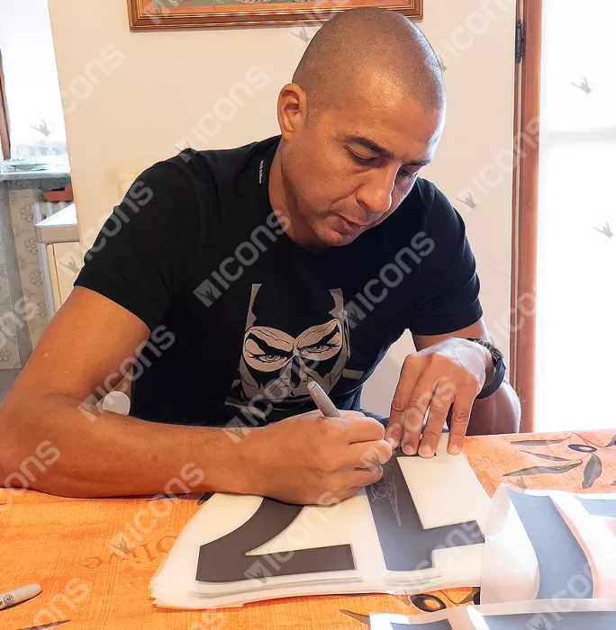 Icons David Trezeguet Back Signed Juventus 2018-19 Home Shirt With Fan Style Numbers In Classic Frame