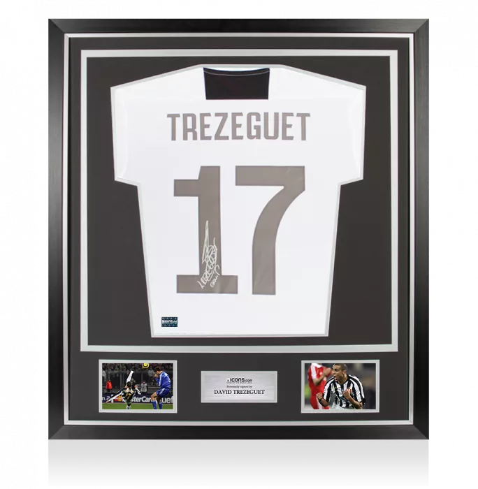 icons David Trezeguet Back Signed Juventus 2018-19 Home Shirt With Fan Style Numbers In Classic Frame