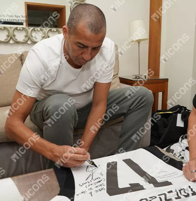Icons David Trezeguet Back Signed Juventus 2024-25 Home Shirt - Serie A Back To Back Champions 2002-2003 Inscription In Hero Frame: Option 1
