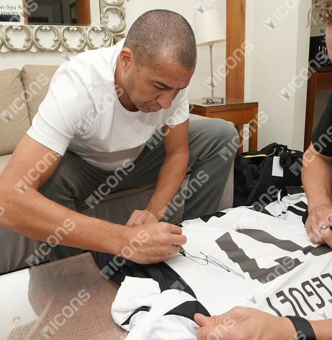 Icons David Trezeguet Back Signed Juventus 2024-25 Home Shirt With Fan Style Numbers In Deluxe Packaging