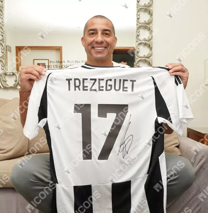 Icons David Trezeguet Back Signed Juventus 2024-25 Home Shirt With Fan Style Numbers In Classic Frame