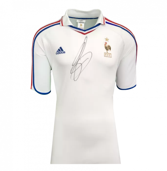 Icons David Trezeguet Front Signed France 2000-02 Away Shirt In Hero Frame: Option 1