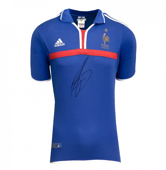 Icons David Trezeguet Front Signed France 2000-02 Home Shirt In Hero Frame: Option 1