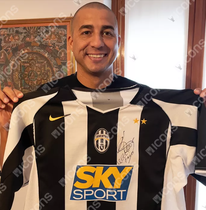 Icons David Trezeguet Front Signed Juventus 2004-05 Home Shirt In Classic Frame