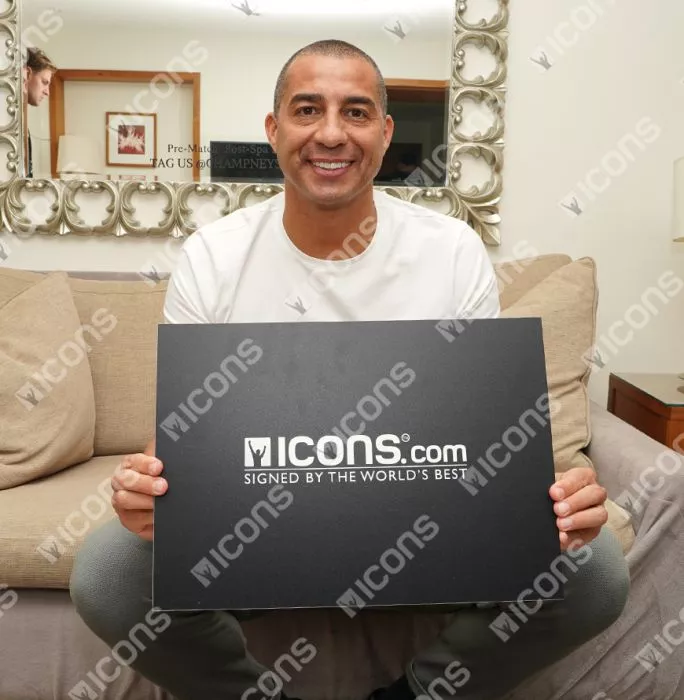 Icons David Trezeguet Official UEFA Champions League Back Signed And Hero Framed Juventus 2024-25 Home Shirt With Fan Style Numbers