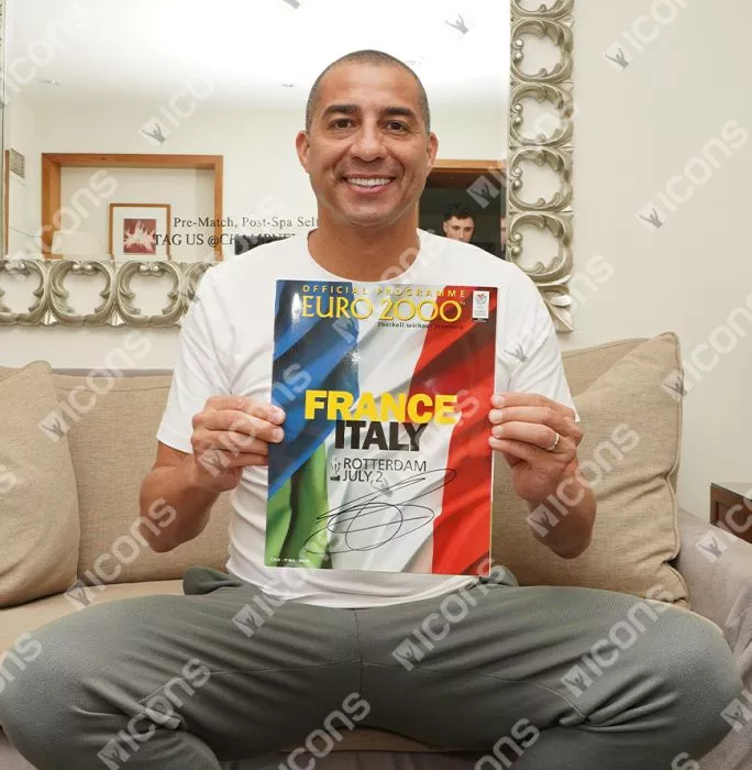 Icons David Trezeguet Signed And Framed Programme: UEFA Euro 2000 Final