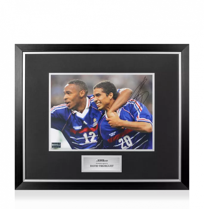 icons David Trezeguet Signed France Photo In Premium Photo Frame