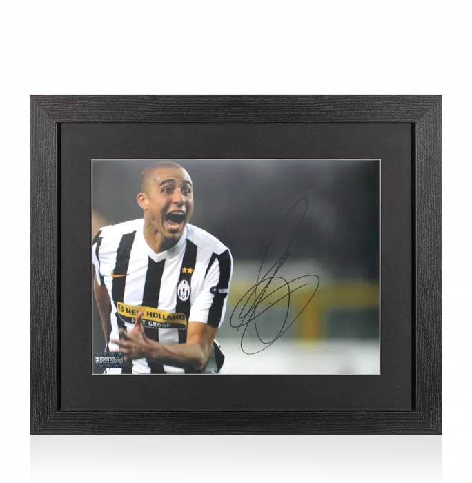 icons David Trezeguet Signed Juventus Photo In Black Wooden Frame