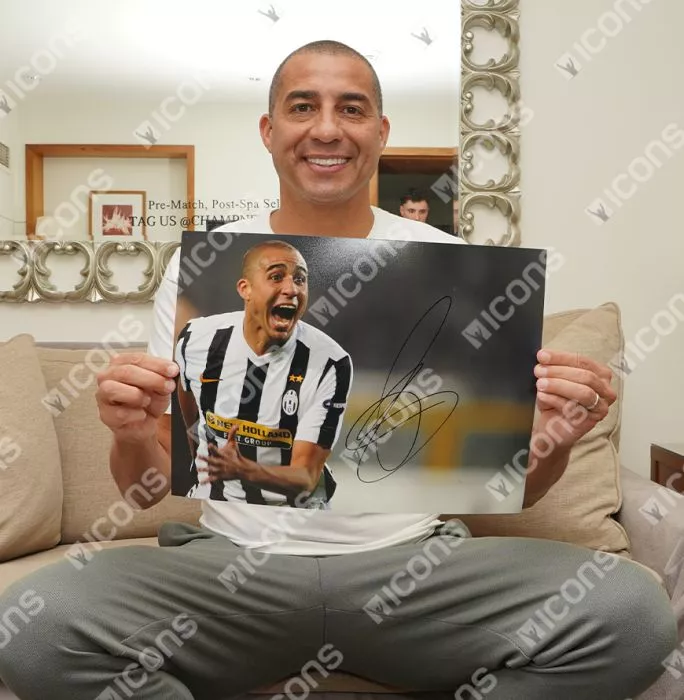 Icons David Trezeguet Signed Juventus Photo In Premium Photo Frame
