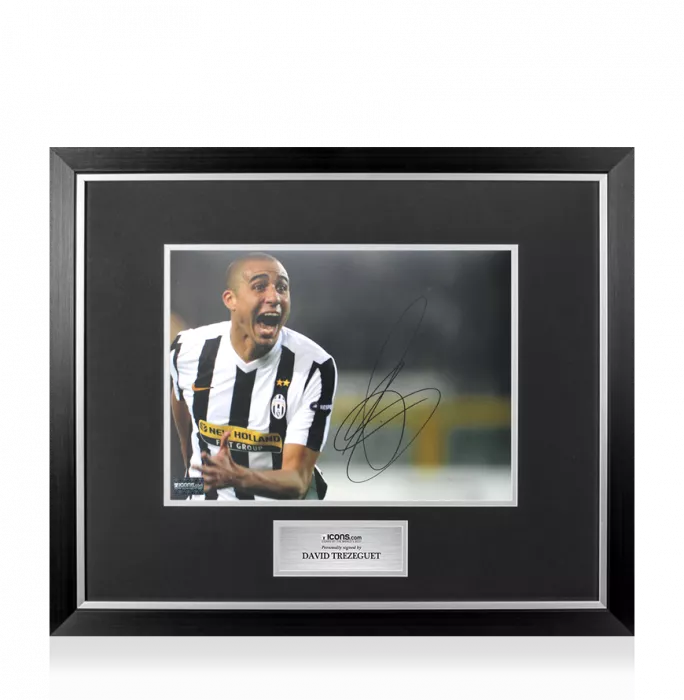 icons David Trezeguet Signed Juventus Photo In Premium Photo Frame