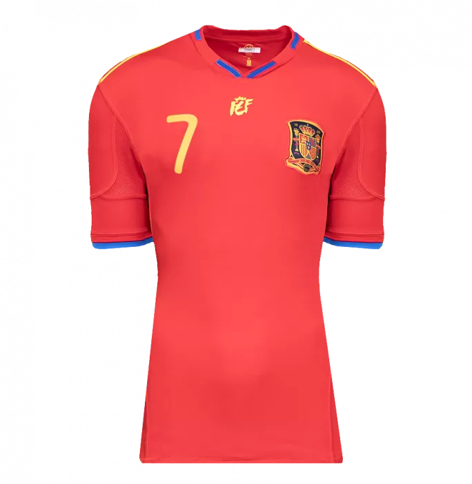 Icons David Villa Official 2010 FIFA World Cup™ Back Signed And Hero Framed Spain 2010 Home Shirt