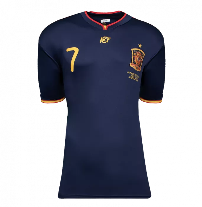 Icons David Villa Official 2010 FIFA World Cup™ Back Signed And Framed Spain 2010 Away Shirt