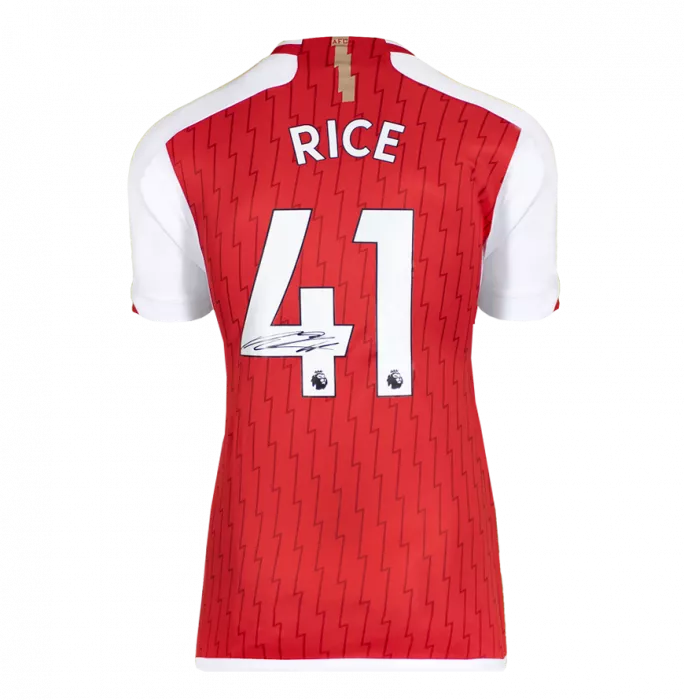 Icons Declan Rice Back Signed Arsenal 2023-24 Home Shirt
