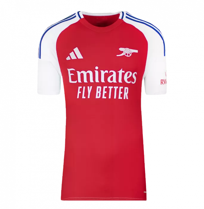 Icons Declan Rice Back Signed Arsenal 2024-25 Home Shirt With Fan Style Numbers In Classic Frame