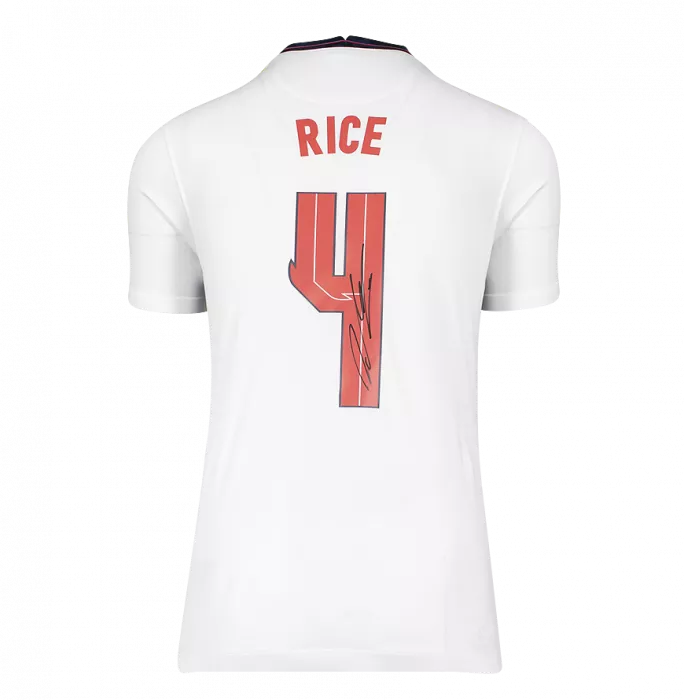 icons Declan Rice Back Signed England 2020-21 Home Shirt