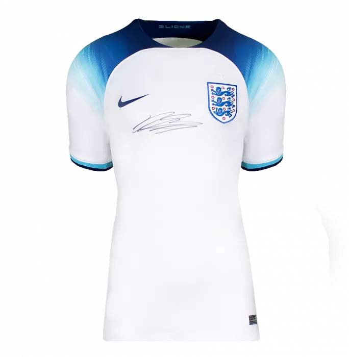 Icons Declan Rice Front Signed England 2022 Home Shirt In Deluxe Packaging