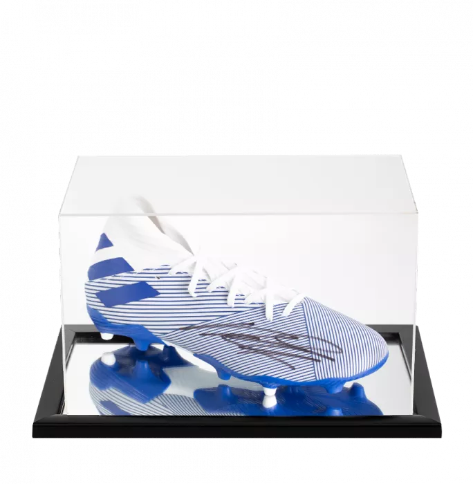 Icons Declan Rice Signed Adidas Nemesis Football Boot In Acrylic Case