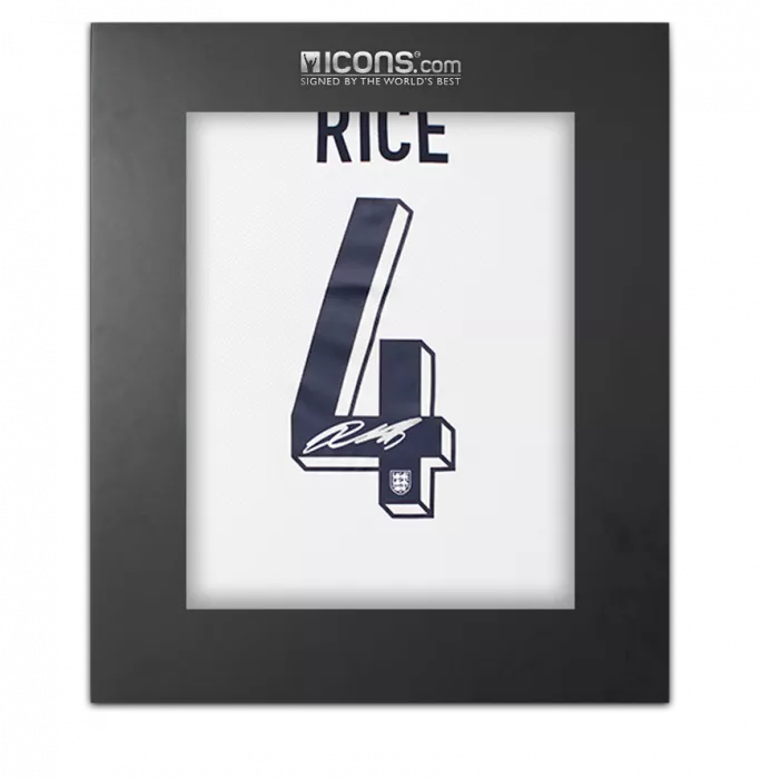 icons Declan Rice Signed England 2024 Home Shirt In Deluxe Packaging