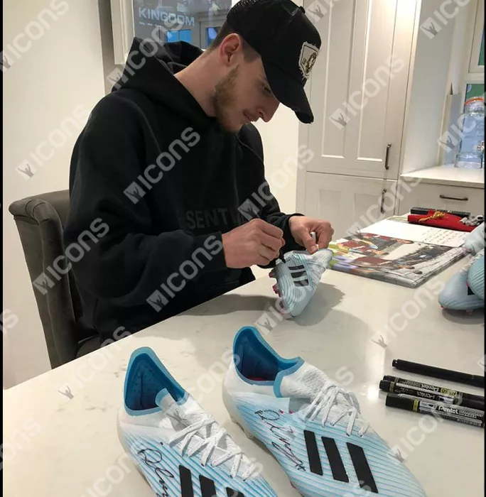 Icons Declan Rice Signed White And Blue Adidas X19.1 High End Boot