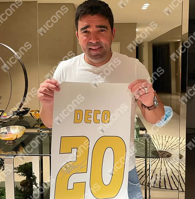 Icons Deco Official FC Barcelona Back Signed And Framed Retro Home Shirt