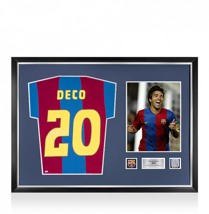 icons Deco Official FC Barcelona Back Signed and Framed Retro Home Shirt