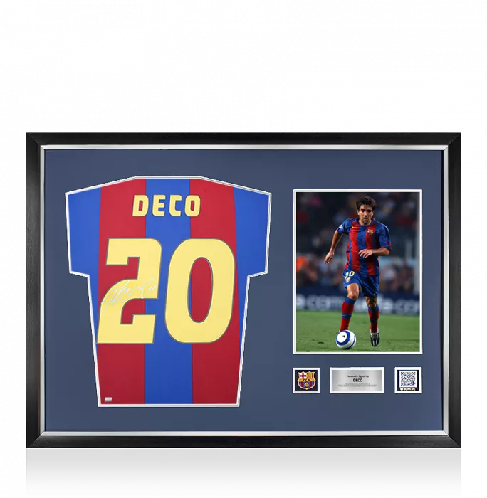 icons Deco Official FC Barcelona Back Signed and Framed Retro Home Shirt