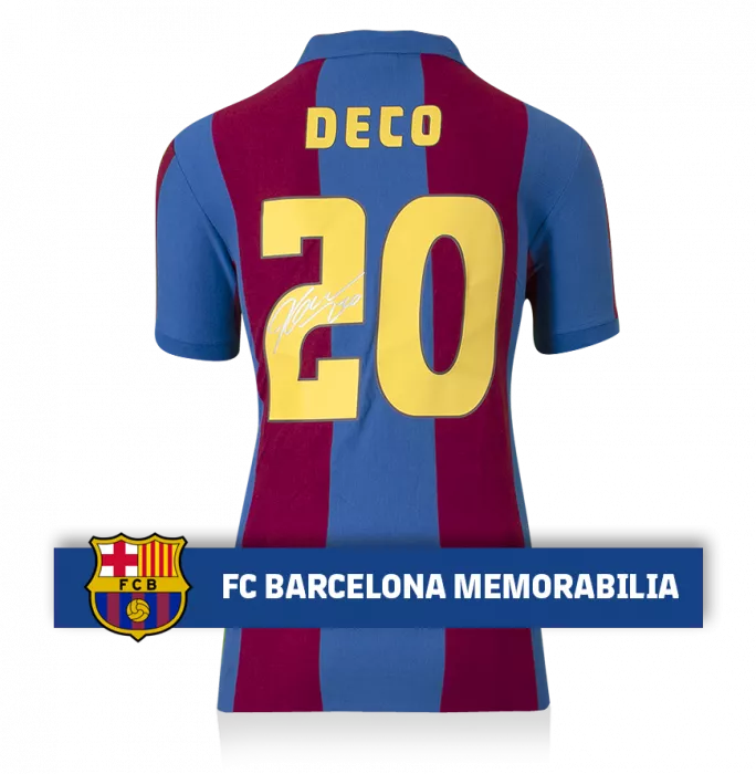 Icons Deco Official FC Barcelona Back Signed Retro Home Shirt
