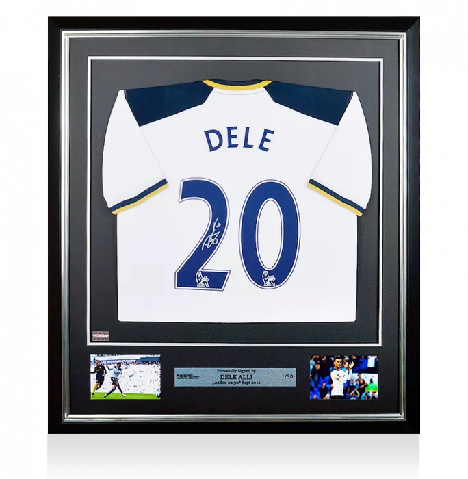 icons Dele Alli Back Signed and Framed Tottenham Hotspur 2016-17 Home Shirt