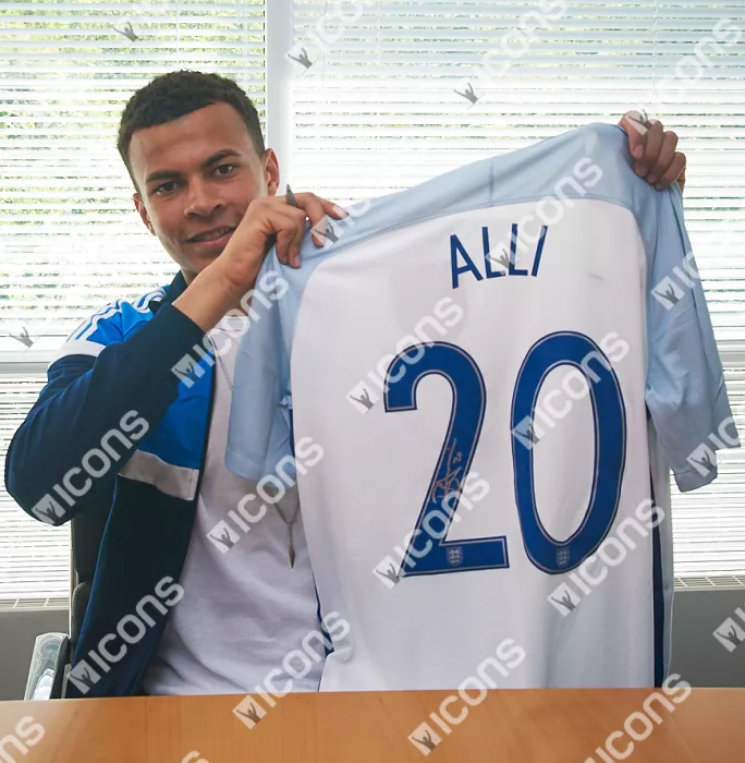Icons Dele Alli Back Signed England 2016 Home Shirt In Classic Frame