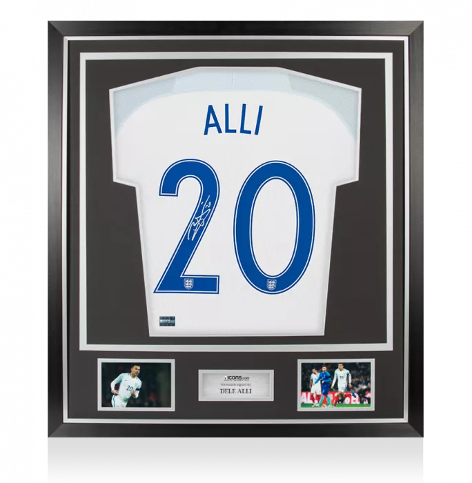 icons Dele Alli Back Signed England 2016 Home Shirt In Classic Frame