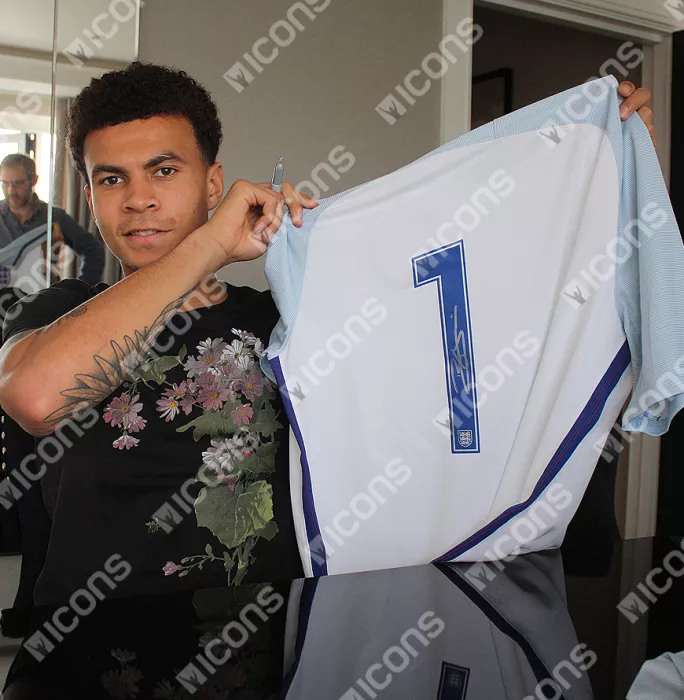 Icons Dele Alli Back Signed England 2016 Home Shirt: Number 10 Edition
