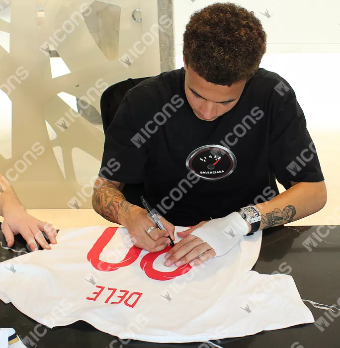 Icons Dele Alli Back Signed England 2018-19 Home Shirt With Fan Style Numbers