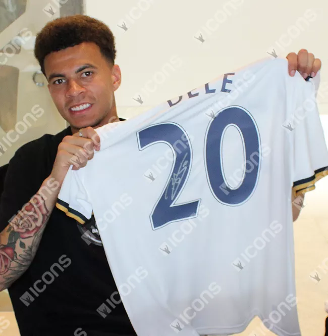 Icons Dele Alli Back Signed Tottenham Hotspur 2016-17 Home Shirt Home Shirt In Hero Frame: Option 1