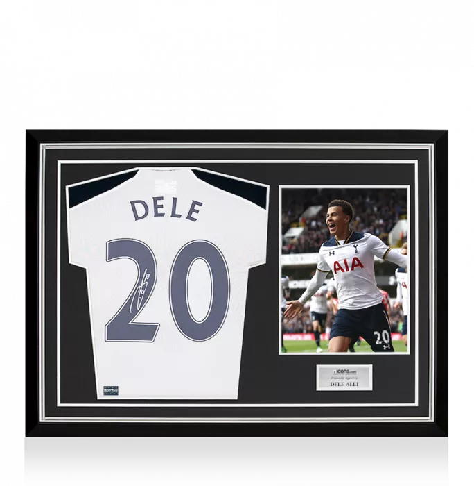 Icons Dele Alli Back Signed Tottenham Hotspur 2016-17 Home Shirt Home Shirt In Hero Frame: Option 1