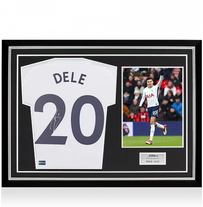 icons Dele Alli Back Signed Tottenham Hotspur 2017-18 Home Shirt In Hero Frame: Option 1
