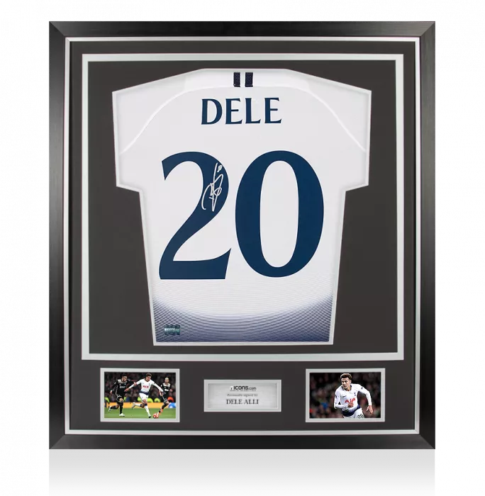 icons Dele Alli Back Signed Tottenham Hotspur 2018-19 Home Shirt In Classic Frame: UEFA Champions League Edition