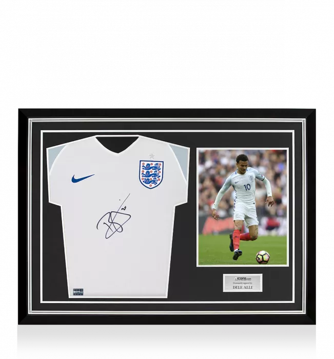 Icons Dele Alli Front Signed England 2016 Home Shirt Home Shirt In Hero Frame: Option 1