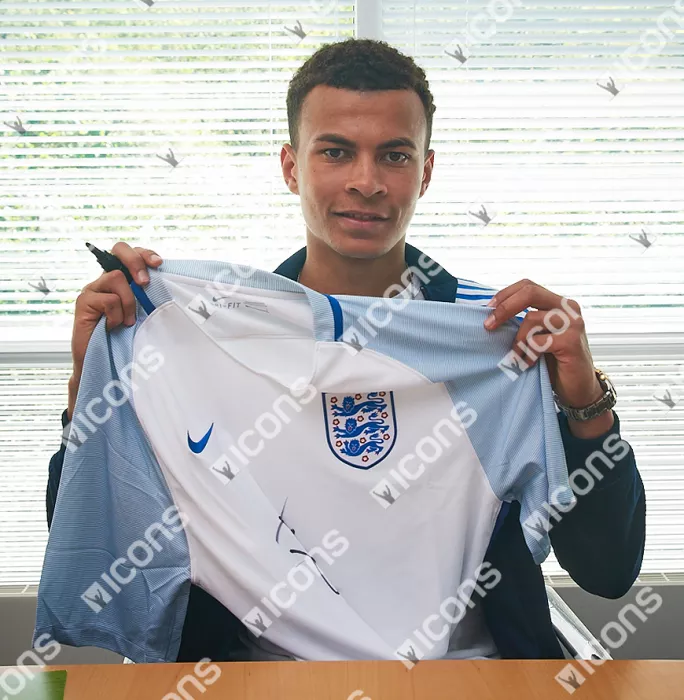 Icons Dele Alli Front Signed England 2016 Home Shirt In Classic Frame