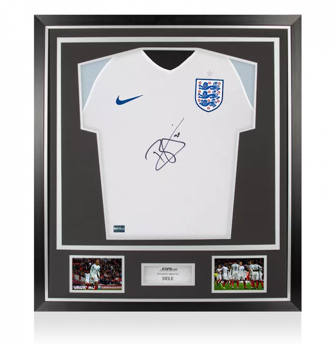 icons Dele Alli Front Signed England 2016 Home Shirt In Classic Frame