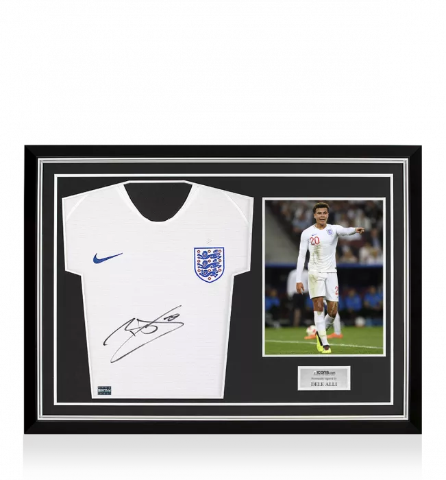 Icons Dele Alli Front Signed England 2018-19 Home Shirt Home Shirt In Hero Frame: Option 1